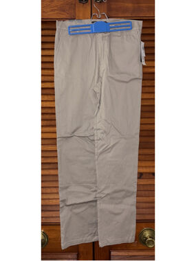 Eddie Bauer School Khaki Flat Front Flex/Twill Kids Boys Husky Size 16 H NWT